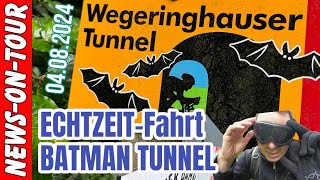 Wegeringhausener Tunnel in Echtzeit 04.08.2024 E-Scooter Fahrt durch Fledermaustunnel. Fahrradtunnel