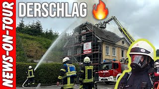 Großeinsatz in Derschlag GM: Dachstuhlbrand fordert über 50 Feuerwehrleute | 22.06.2024 NEWS-on-Tour